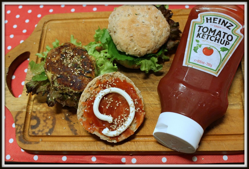 Vegetarburger med Heinz 