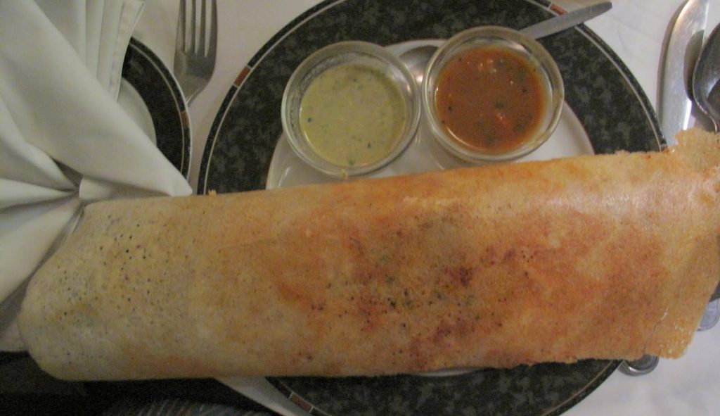 En fortrinlig marsala dosa på restauranten Santoor.